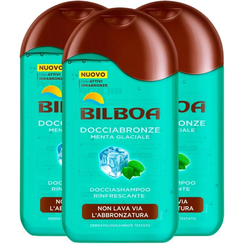 A Buon Prezzo Set 3 Bilboa Docciabronze Docciashampoo Rinfrescante Menta Glaciale e Aloe Vera