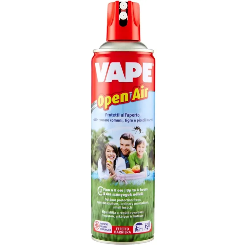 2xVape Open Air Acti Zanza Spray Zanzare Flebotomi e Mosche Interno Esterno 500ml Pagamento Sicuro