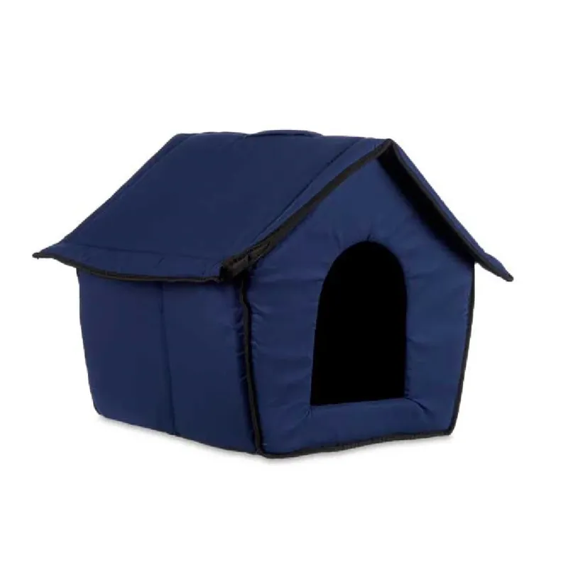 Nuovo Arrivo Casetta Pieghevole per Animali Domestici in Tessuto Blu 43x43x36cm Cani e Gatti