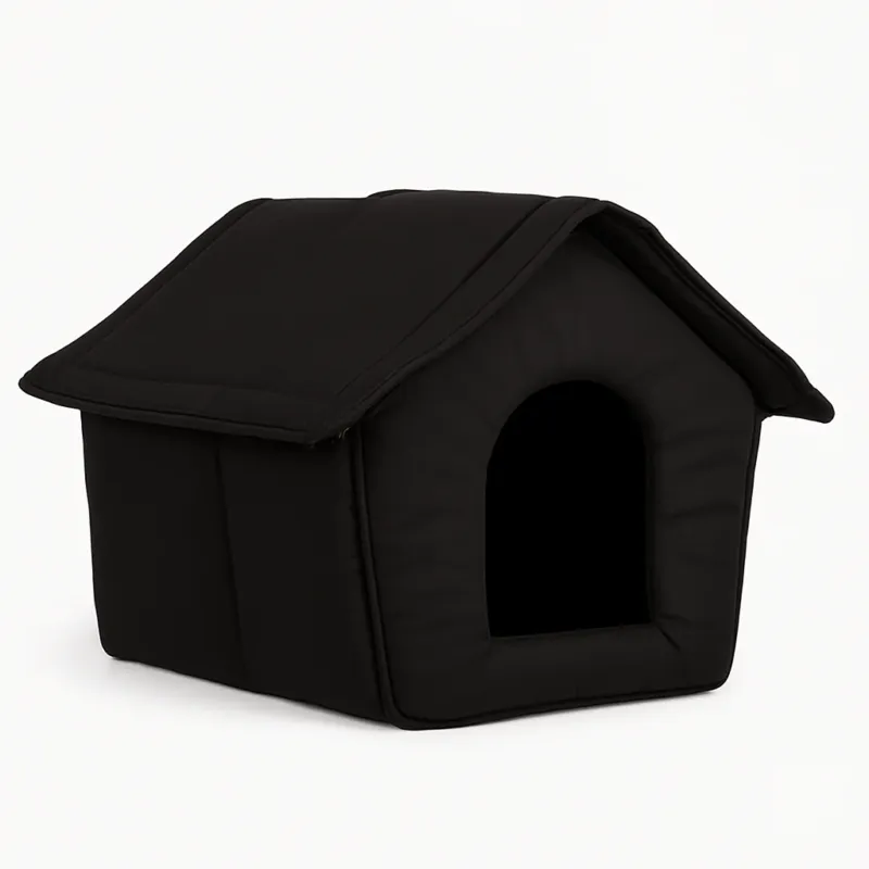 Più Venduto Casetta Pieghevole per Animali Domestici in Tessuto Nero 43x43x36cm Cani e Gatti