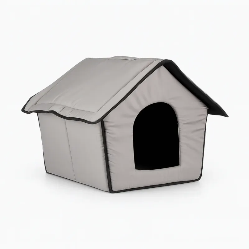 Casetta Pieghevole per Animali Domestici Tessuto Grigio 47x46x40 cm Cani e Gatti Affare