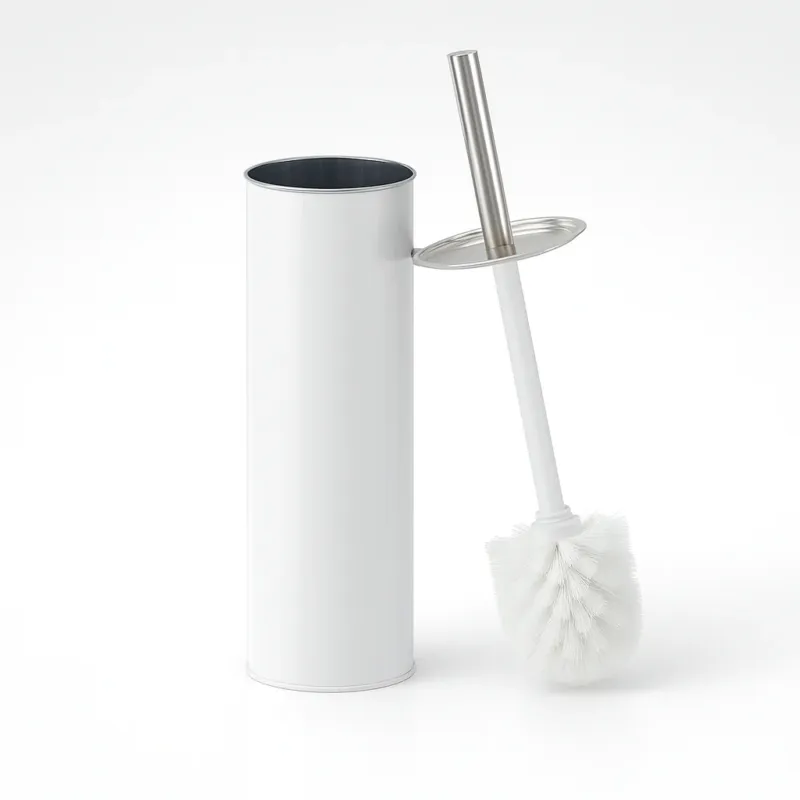 Prezzo Basso Porta Scopino WC Metallo e Acciaio H 37,5 cm con Spazzolone Setole Dure Bianco
