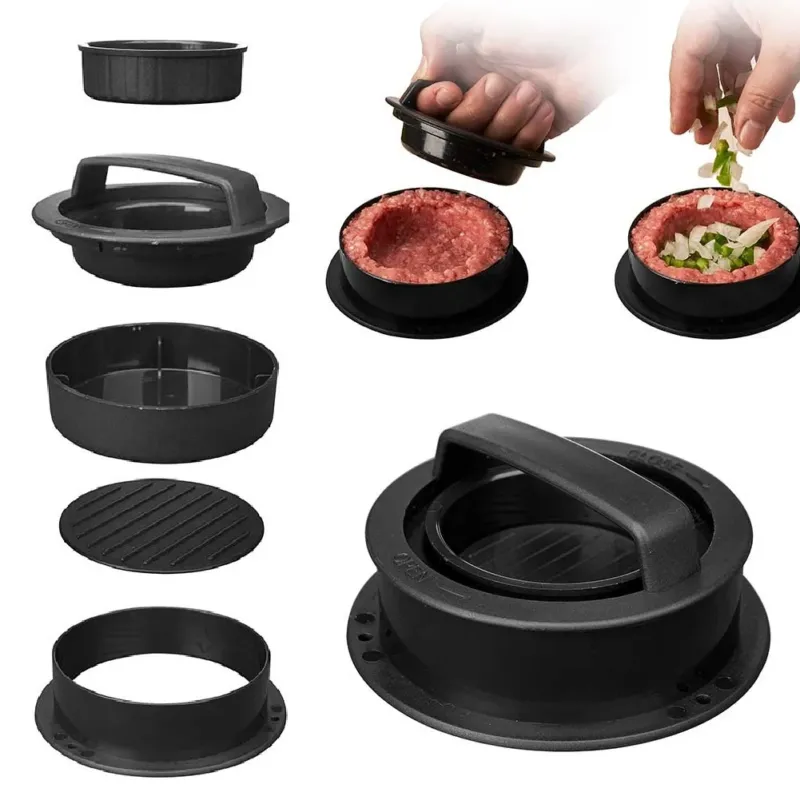 Pressa Hamburger 5 pezzi Plastica Antiaderente per Burger Ripieni e Classici Occasione