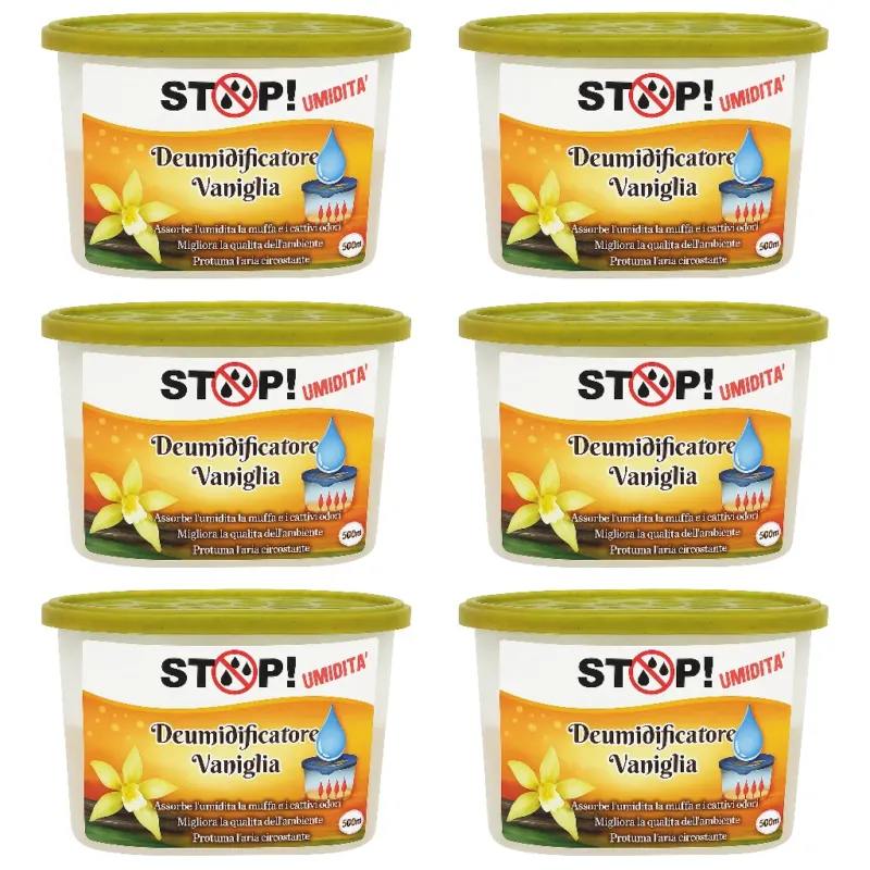 Offerta Del Giorno 6 pz Deumidificatore Casa Portatile 500ml contro Muffa Assorbi Umidità Vaniglia