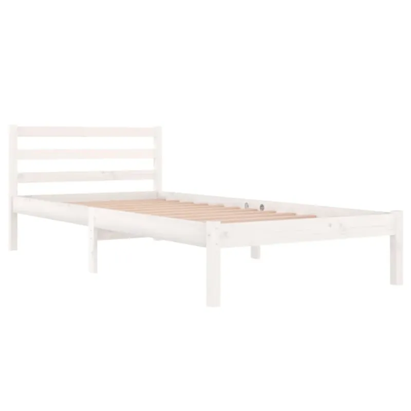 Giroletto in Legno Massello di Pino 90x200 cm Telaio Robusto Bianco Ultime Pezzi