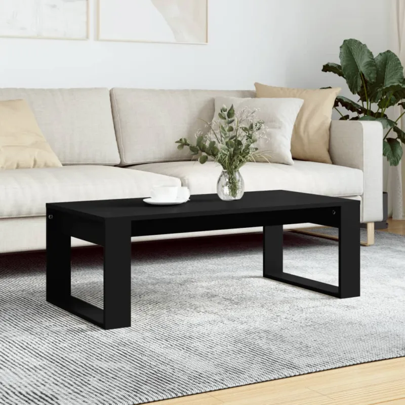 Affare Tavolino da Salotto Nero 102x50x35 cm in Legno Multistrato