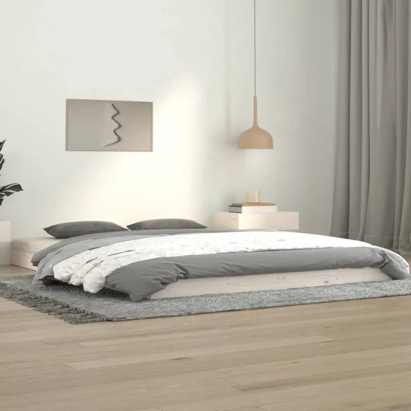 Ultimissimo Modello Letto senza Materasso Bianco 140x190 cm Legno Massello di Pino