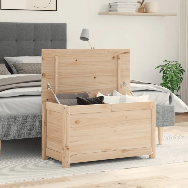 Professionale Contenitore Portaoggetti 80x40x45,5cm Legno Massello Pino