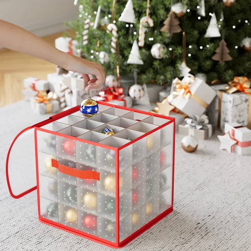 Offerta Scatola Decorazioni Natalizie Organizer Addobbi Natalizi Capacità 64 Palline