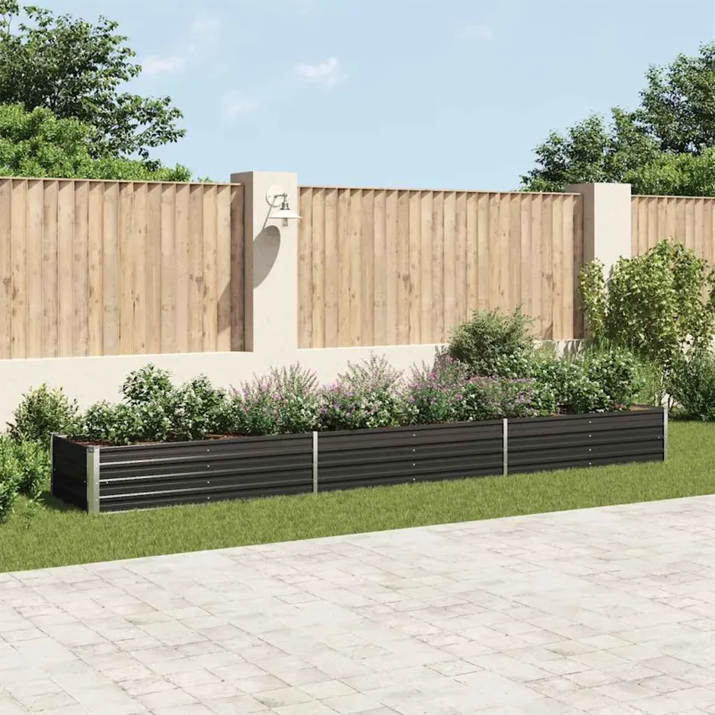 Compra Adesso Letto Rialzato da Giardino in Acciaio Zincato Resistente 480x80x45 cm Antracite