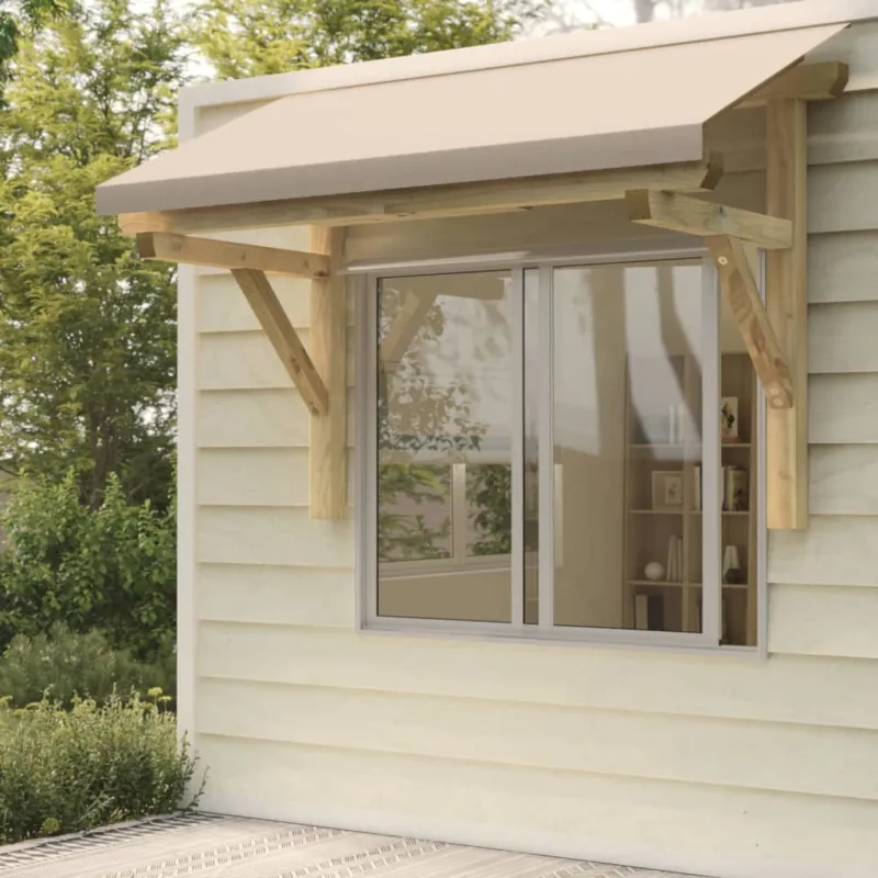 Quantità Limitata Tettoia per Porta d‘Ingresso 200x100x100 cm in Legno di Pino
