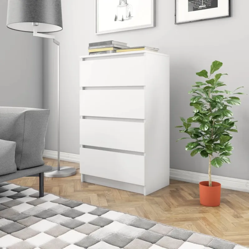 Spedito Oggi Credenza Bianca 60x35x98,5 cm in Legno Multistrato