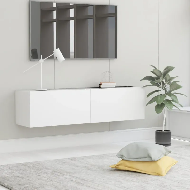 Consegna Rapida Mobile Porta TV Bianco 120x30x30 cm in Legno Multistrato Design Pratico
