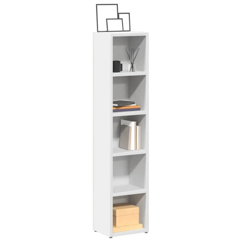 Scaffali Porta CD 2 pz Bianchi 21x16x93,5 cm Legno Multistrato Vendita Finale