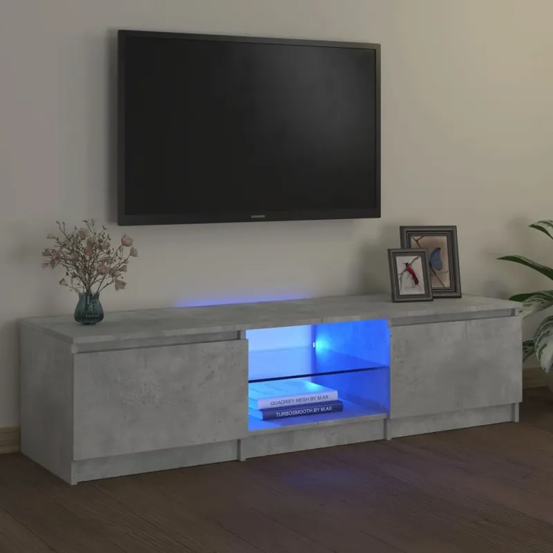 Direttamente Dal Produttore Mobile Porta TV con Luci LED Grigio Cemento 140x40x35,5 cm