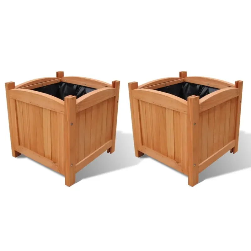 Letti Rialzati da Giardino in Legno Set 2 pz 30 x 30 x 30 cm Must-Have