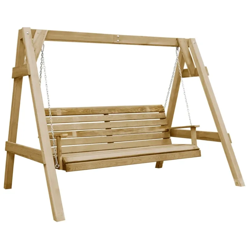 Panca a Dondolo da Giardino in Pino Impregnato 205x150x157 cm Acquista Ora