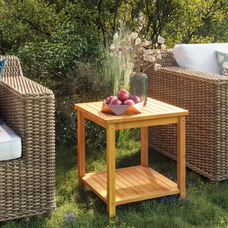Ordina Subito Tavolino in Legno Massello di Acacia 45x45x45 cm
