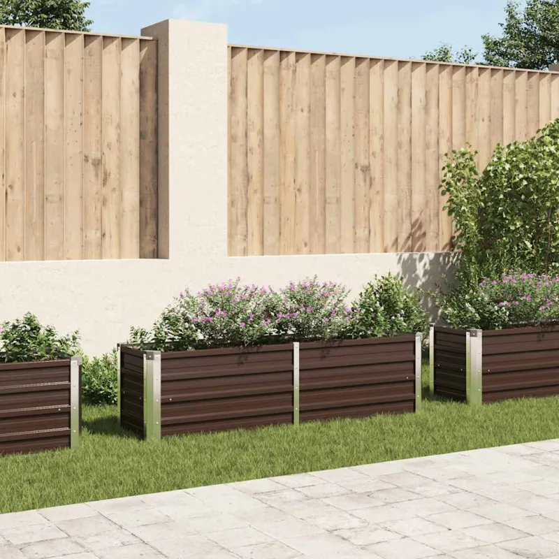 Non Perdere Letto Rialzato Giardino Marrone 160x40x45 cm in Acciaio Zincato
