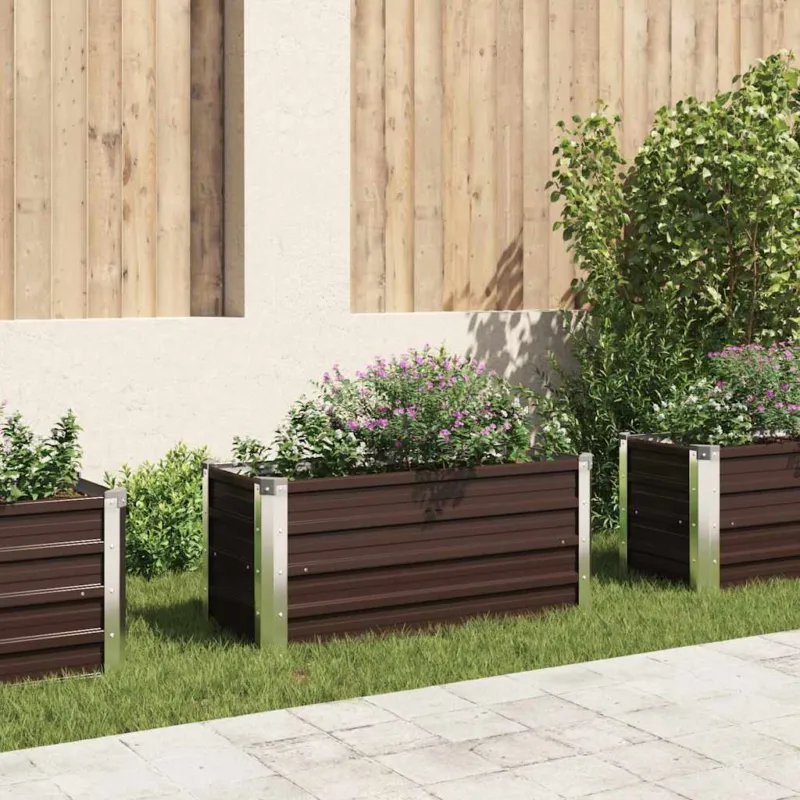Promozione Esclusiva Letto Rialzato Giardino Marrone 100x40x45 cm in Acciaio Zincato