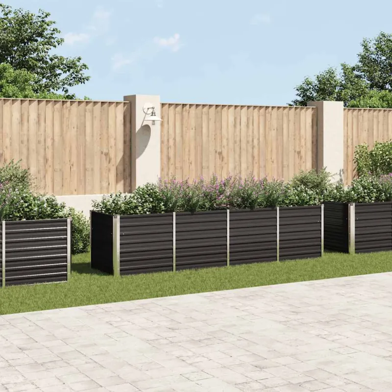 Pagamento Sicuro Letto Rialzato Giardino 320x80x77 cm Acciaio Zincato Resistente Antracite