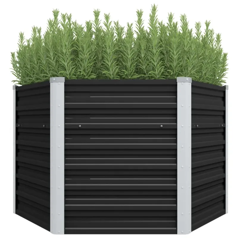 Fioriera per Giardino Antracite 129x129x77cm in Acciaio Zincato Saldi
