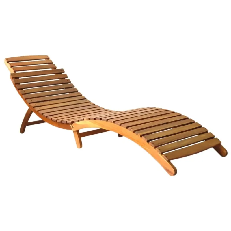 Lettino Prendisole Legno Massello di Acacia Resistente Design Pieghevole Marrone Quantità Limitata