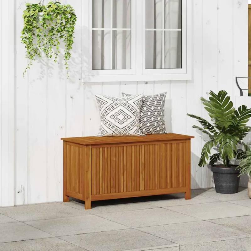 Contenitore da Giardino 113x50x58cm in Legno Massello di Acacia Prezzo Conveniente