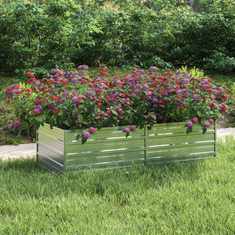 Più Venduto Letto Rialzato Giardino 160x80x45 cm in Acciaio Zincato Argento Robusto