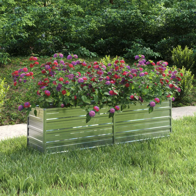 Di Tendenza Letto Rialzato Giardino 160x40x45 cm in Acciaio Zincato Argento