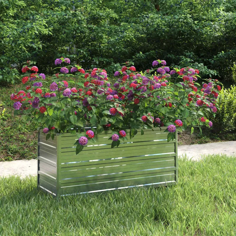 Sconto Letto Rialzato Giardino 100x40x45 cm in Acciaio Zincato Robusto Argento