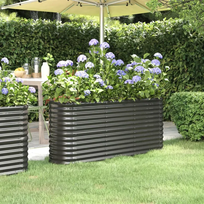 Letto da Giardino in Acciaio a Polvere 152x40x68 cm Antracite Compra Oggi Stesso