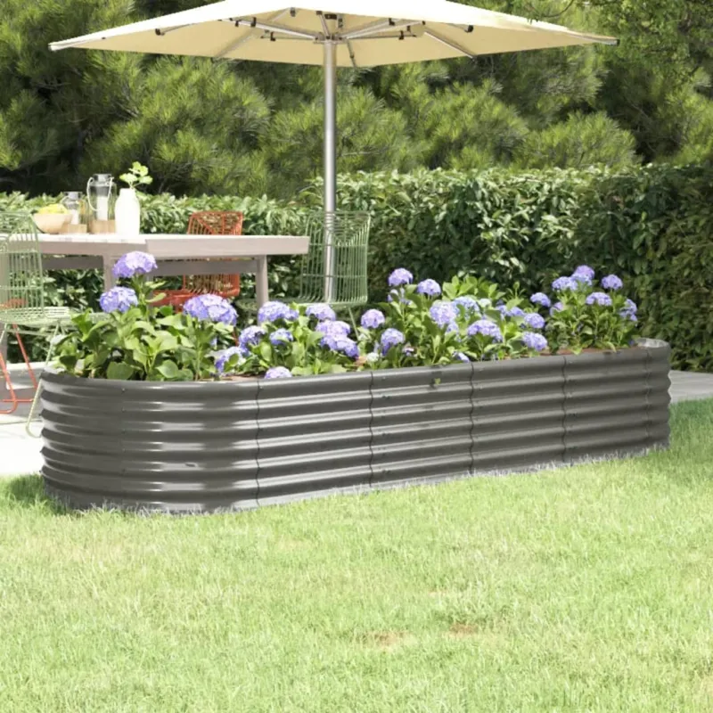 Prezzo Di Fabbrica Letto Giardino Acciaio Verniciato a Polvere 224x80x36 cm Grigio