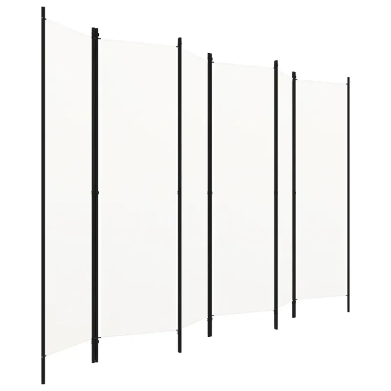 Occasione Paravento a 6 Pannelli Bianco 300x180 cm in Tessuto con telaio in Ferro