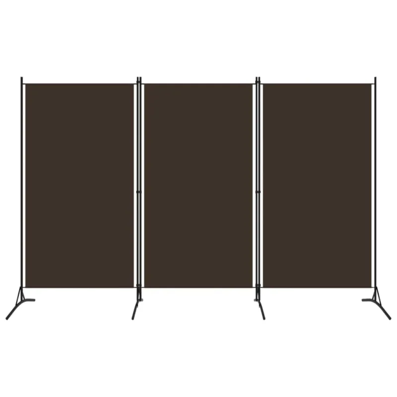 Promozione Esclusiva Paravento a 3 Pannelli Marrone 260x180 cm in Tessuto e telaio in Ferro