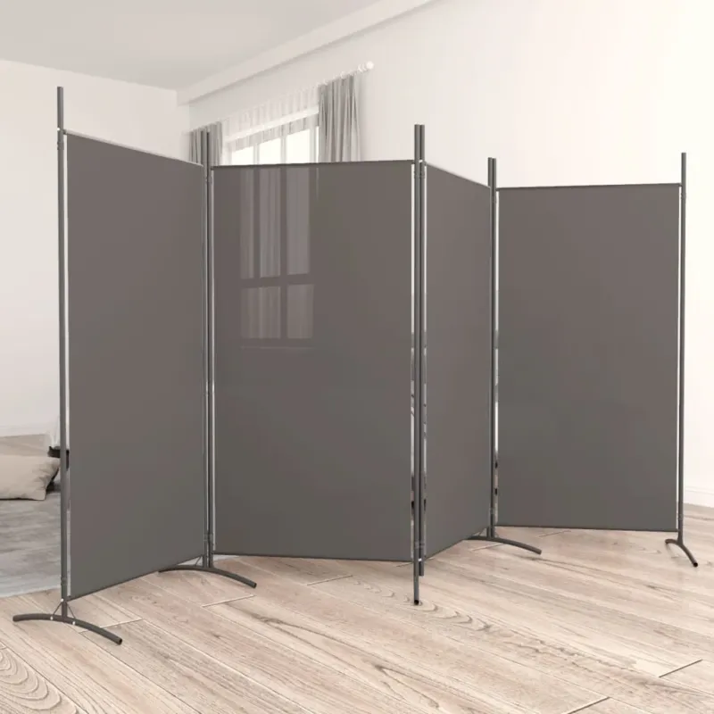 Prezzo Di Fabbrica Divisorio a 4 Pannelli Antracite 346x180 cm Tessuto