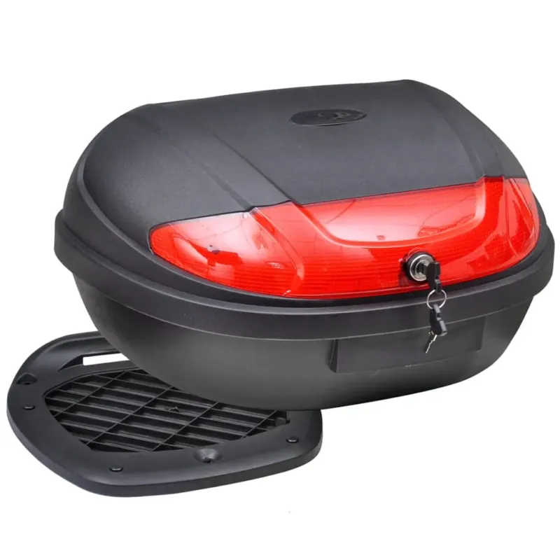 Offerta Del Giorno Baule Bauletto Porta 2 Caschi Cassetta di Coda per Moto 72 L Colore Nero