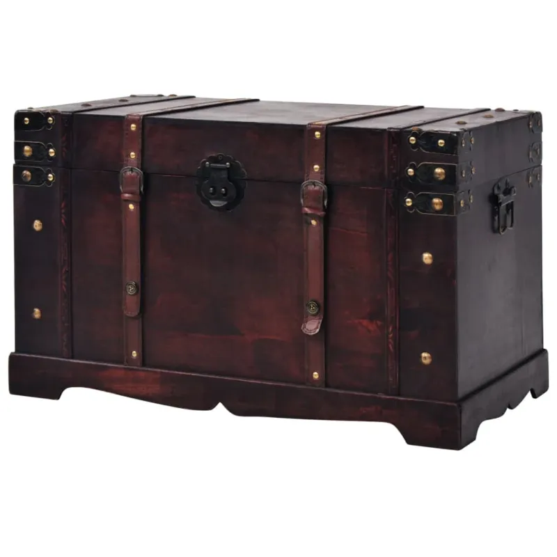 Baule del Tesoro Design Vintage in Legno Multistrato Ampia Portata 66x38x40 cm Nuovo Arrivo
