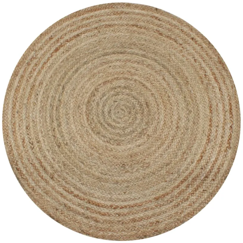Subito Disponibile Tappeto in Juta Intrecciata Naturale 150 cm Rotondo Robusto