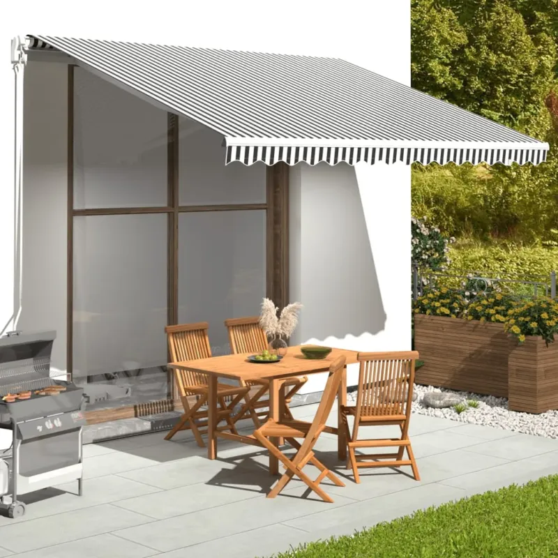 Saldi Tessuto di Ricambio per Tenda da Sole 4x3 m Idrorepellente Antracite e Bianco