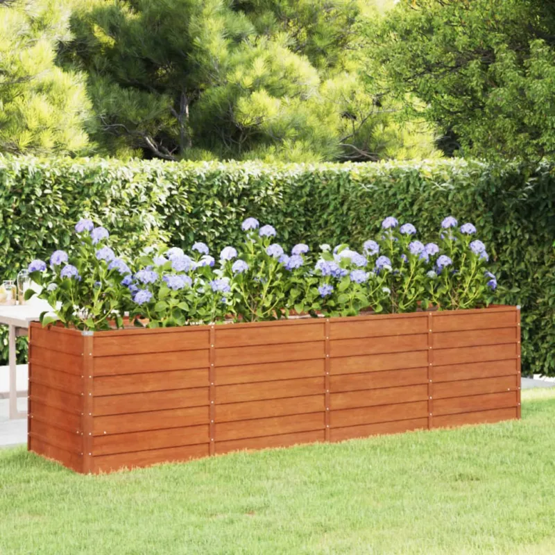Vendita Finale Letto Rialzato da Giardino Ruggine 320x80x77 cm Acciaio Corten