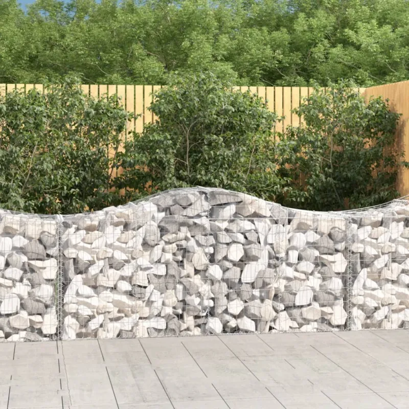 Spedizione Espresso Cesto Gabbione ad Arco 200x50x80/100 cm Ferro Zincato