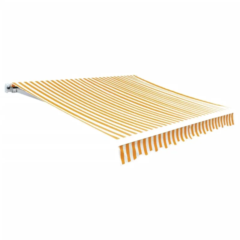 Tenda Parasole Tela Giallo e Bianco 4x3m (Telaio non Incluso) Pagamento Sicuro