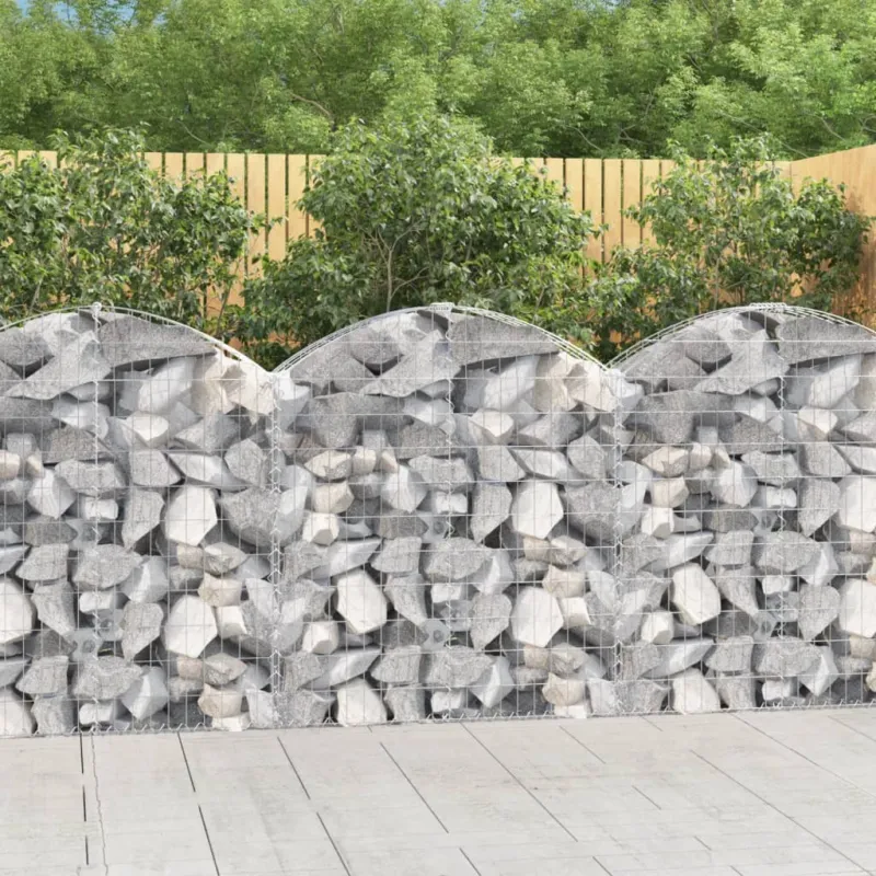 Compra Oggi Stesso Cesto Gabbione ad Arco 100x30x100/120 cm Ferro Zincato Materiale Resistente
