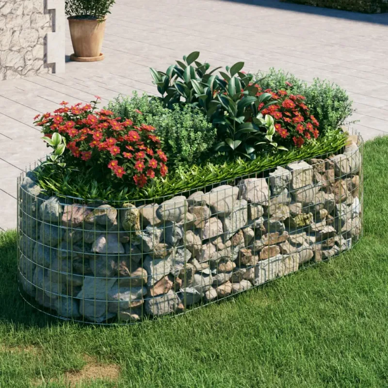 Gabbione con Letto Rialzato in Ferro Zincato Materiale Robusto 200x100x50 cm Prezzo Conveniente