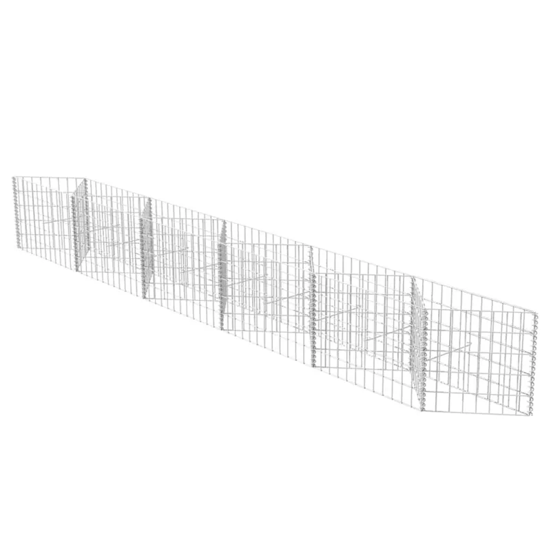 Gabbione in Rete in Acciaio Zincato Stabile e Resistente 300x30x50 cm Argento Saldi