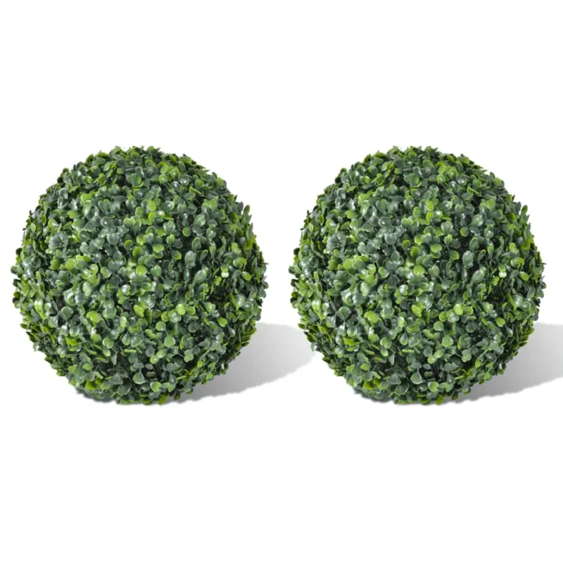 Sfere di Bosso 2 pezzi Arte Topiaria con Foglie Per Uso Esterno e Interno 35 cm Occasione Imperdibile