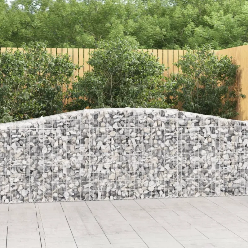 Solo Oggi Cesto Gabbione ad Arco 400x50x80/100 cm Ferro Zincato