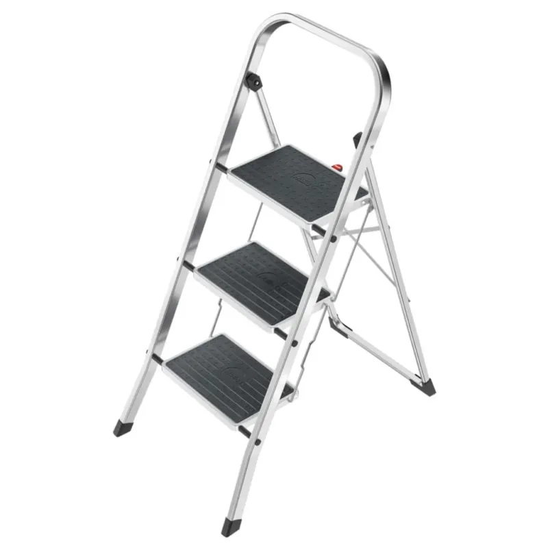 Scaletta Pieghevole K30 3 Gradini 105 cm Barre in Alluminio e Gradini in Acciaio Promozione