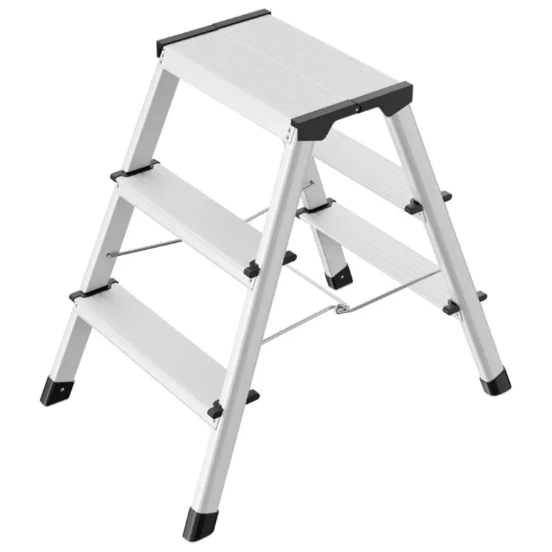 Più Venduto Scaletta Pieghevole L90 Step-ke 2x3 Gradini Sistema di Bloccaggio 44,5x64x60 cm